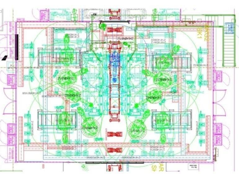 Machinery layout floor plan from scan data